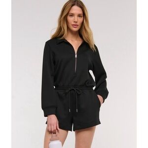 Black Zip-Up Romper
